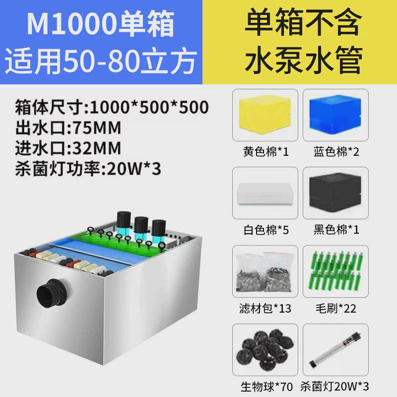 新型不锈钢鱼池过滤器外置水循环过滤户外大型过滤系统箱净水设备