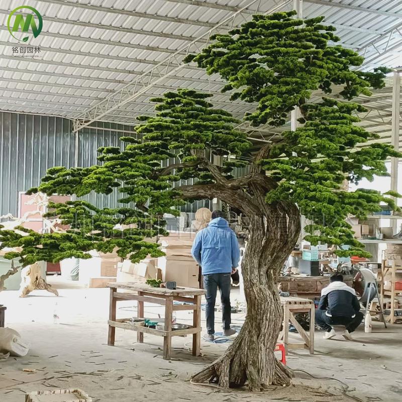 玄关摆件迎客松罗汉松仿真树仿真迎客松松树假松树商场造景假树