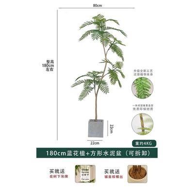 蓝花盆景仿真绿植高端轻奢室内客厅楹装饰花仿生植物大型落地假树