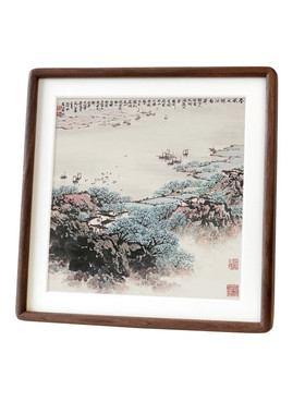 黑胡桃木圆角榫卯画框摆台装裱书画字画书法斗方相框中式裱画框架