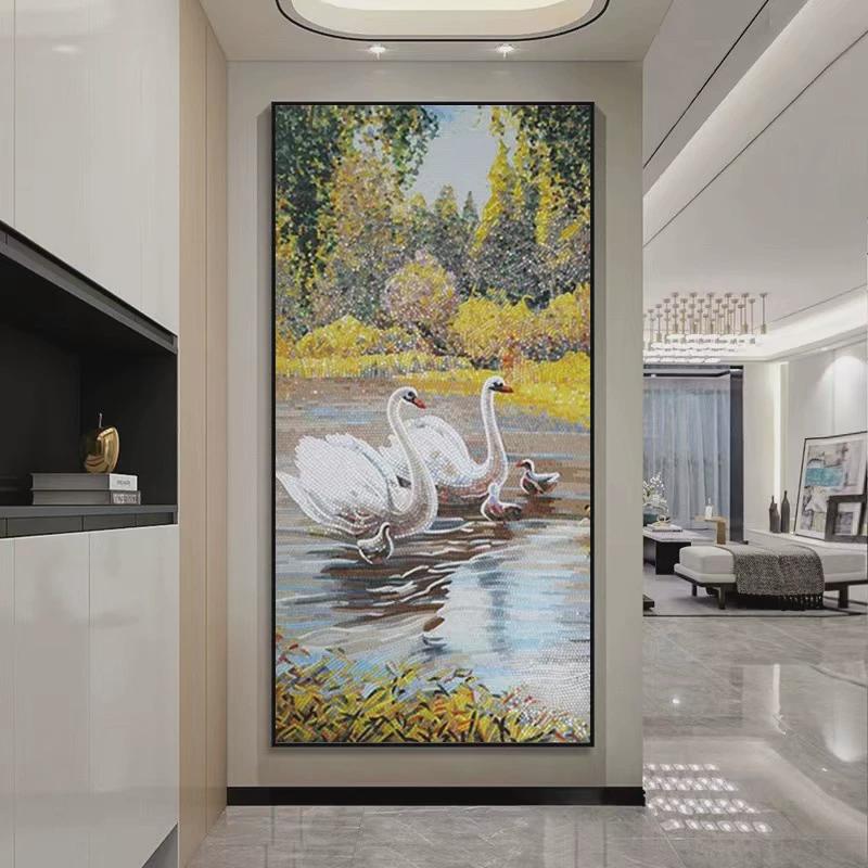 厂家水晶精剪马赛克剪画冰瓷玉马赛克拼图玄关背景墙马赛克装饰画