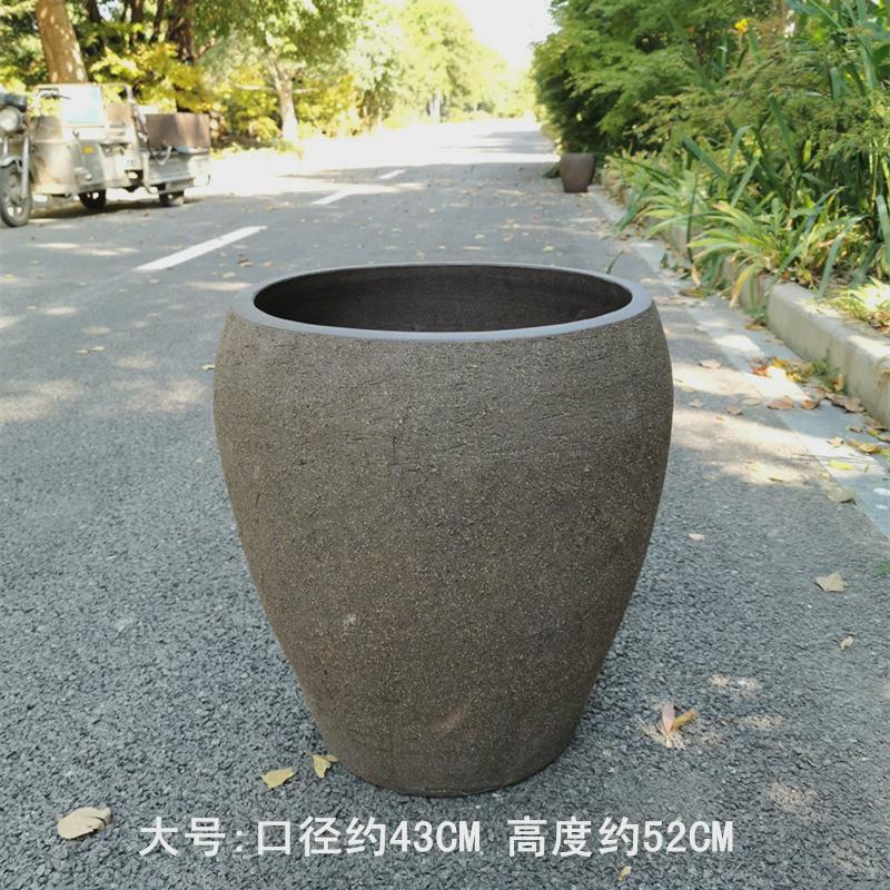田园庭院特大号素面粗砂陶土盆落地粗陶花盆陶罐组合陶瓷