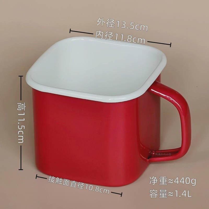 碗带盖加厚正方形碗保鲜盒保鲜碗密封搪瓷烘焙碗收纳盒带手把图片