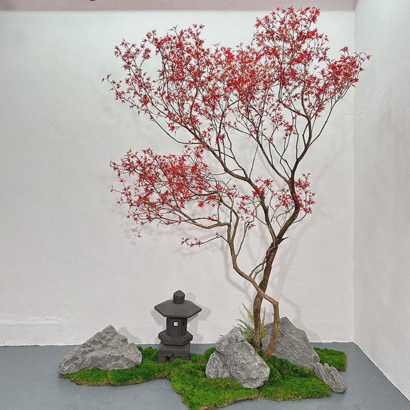 仿真枫叶树大型绿植假树橱窗造景室内装饰植物仿生简约景观