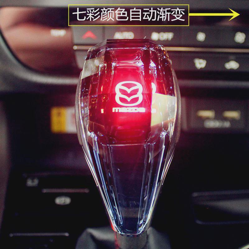 热销马6/3/5/睿翼星骋水晶排挡头cx-5档把氛围灯马六改装手把发光