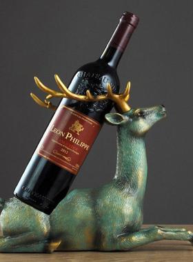 欧式创意鹿红酒架摆件 新家酒柜装饰品 开业礼品乔迁新居送礼厂家