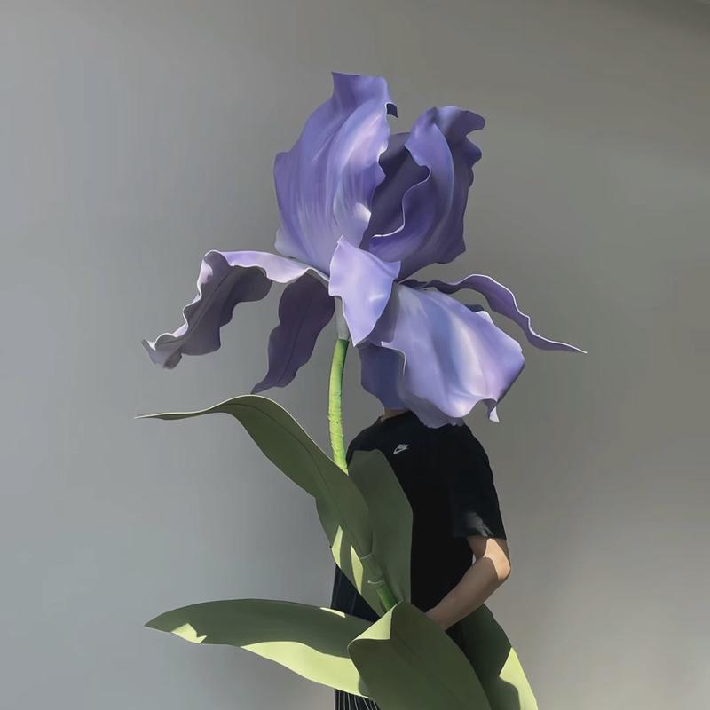 大型户外防水仿真花紫色鸢尾美陈布置装饰纸艺店铺橱窗DP手工