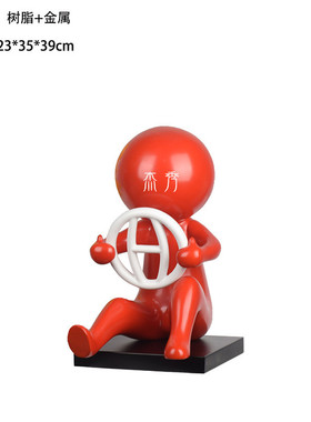 电视柜赞人物沉思考者雕塑摆件样板房玄关客厅新房点乔迁软装饰品