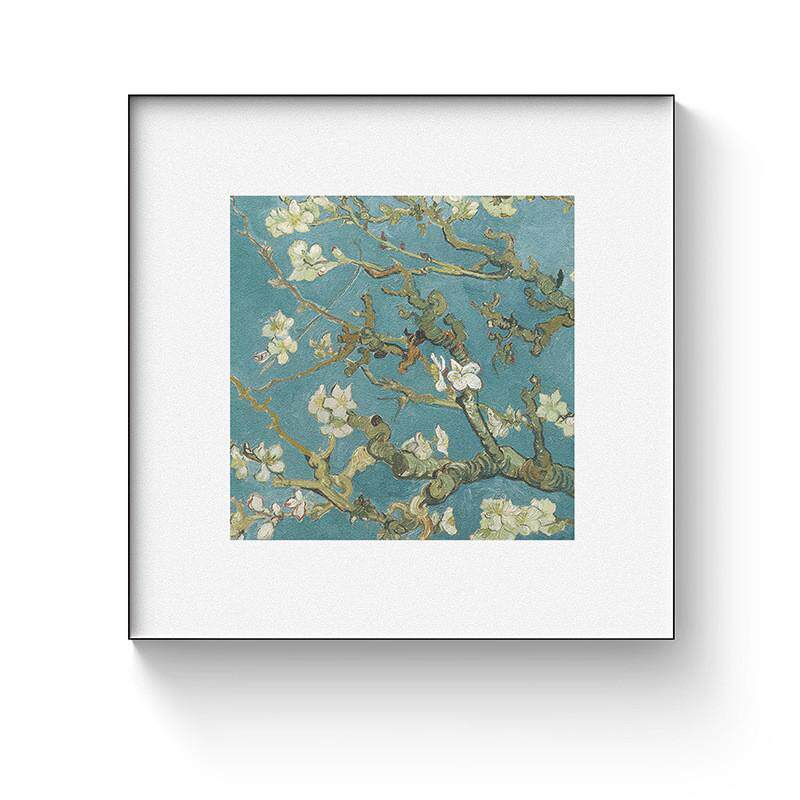 梵高杏花现代绘画大师客厅餐厅装饰画新中式卧室玄关挂画清新