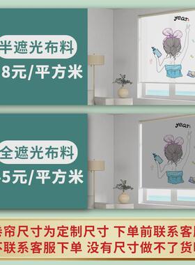 厨房浴室遮阳厕所logo窗帘卷帘遮挡光免打孔防水窗户挡风防雨