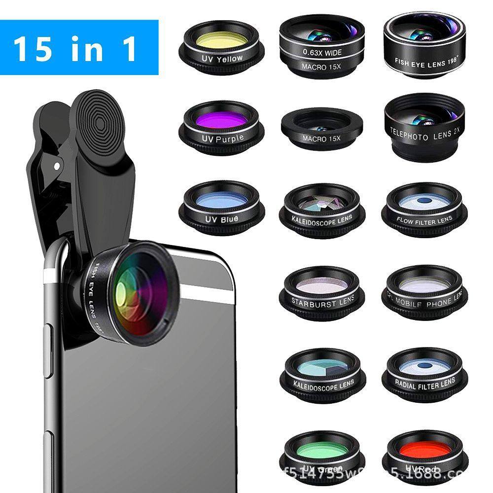 多功能手机入门级镜头套装15合一广角微距偏光镜星光二倍鱼眼滤镜,五金/工具,工业镜头/远心镜头,淘宝优惠券,粉丝福利购,淘宝优惠卷