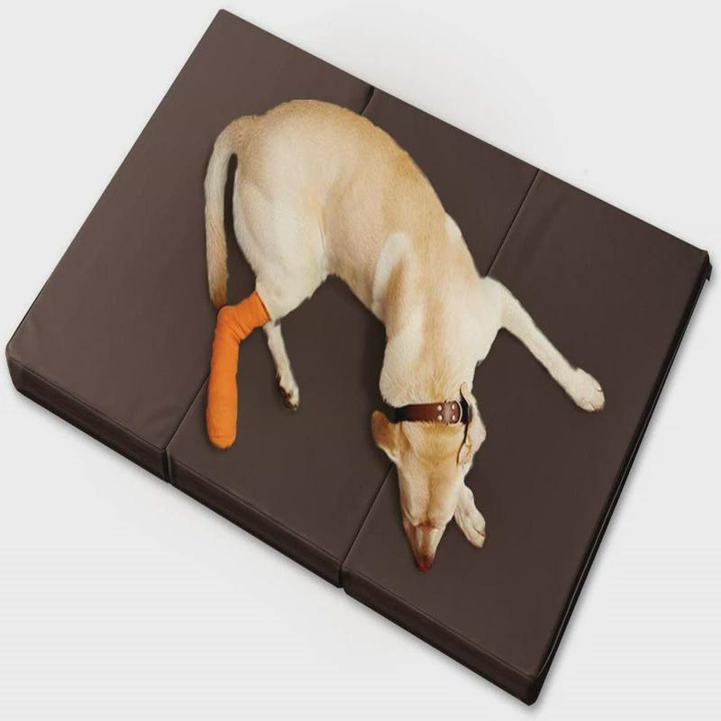 34宠物防水可犬猫皮革折叠床垫高龄犬体压分散高弹海绵睡垫垫子