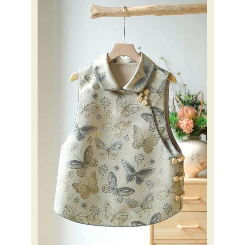 新中式宋锦马甲气质坎肩国风2025新款春薄荷曼波,女装/女士精品,汉服上装,淘宝优惠券,粉丝福利购,淘宝优惠卷