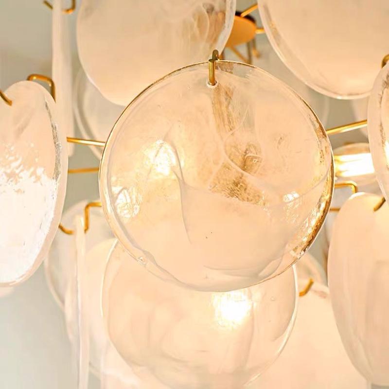 法式中古设计师款现代衣帽间云雾玻璃吊灯复古卧室餐厅轻奢艺术灯