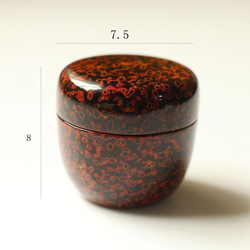 木胎漆器茶叶罐大漆旅行小号茶仓便携工艺品储物密封小罐子