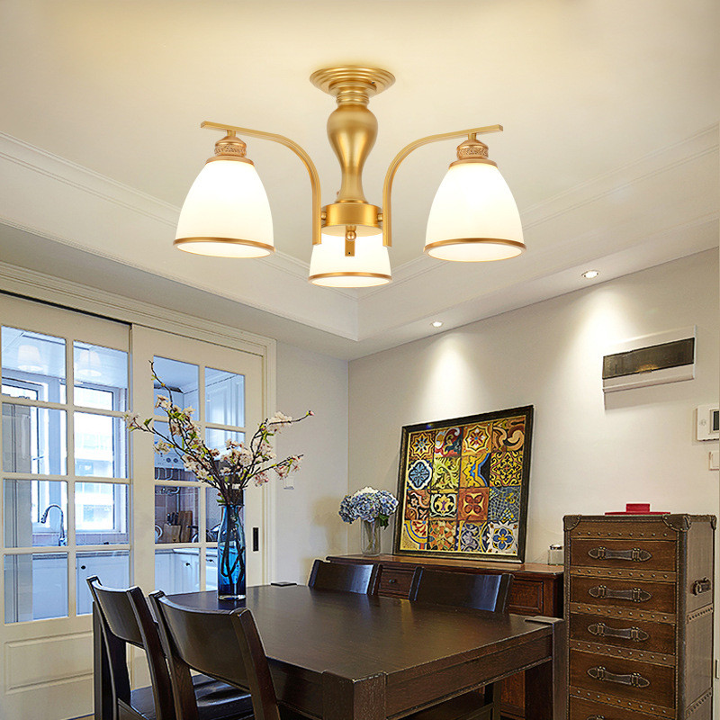 美式吸顶灯灯具卧室灯现代简约餐厅灯北欧主卧田园乡村客厅灯