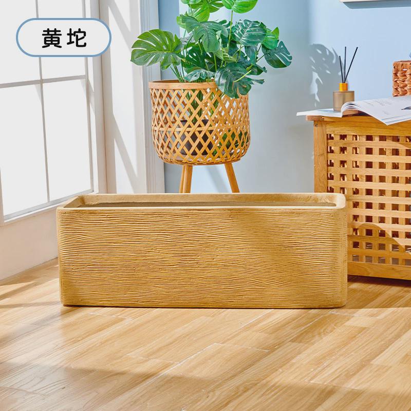 情绪稳定户外水泥花盆长方形花箱简约创意北欧风镁泥特大号室内