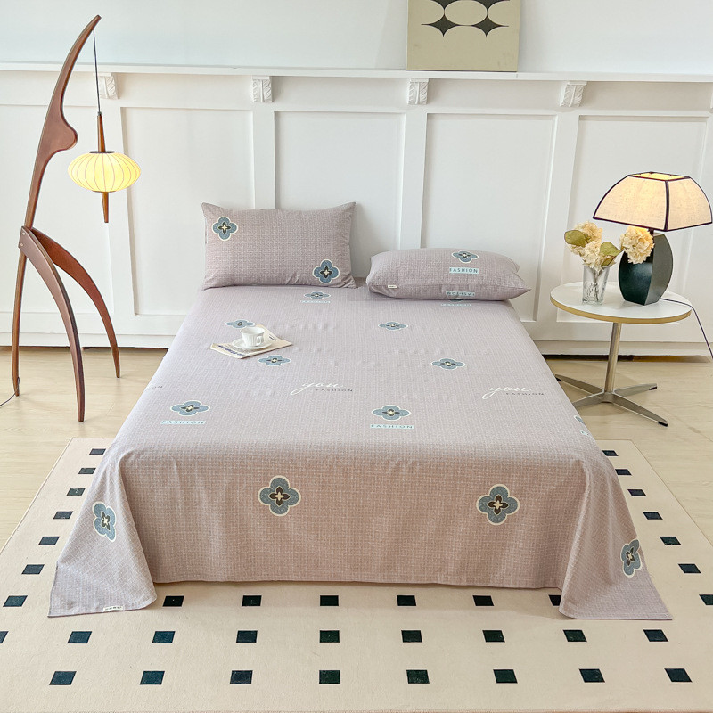 炕单生态磨毛床单单件加厚被单1.2米秋冬天学生宿舍三件套全棉1.5