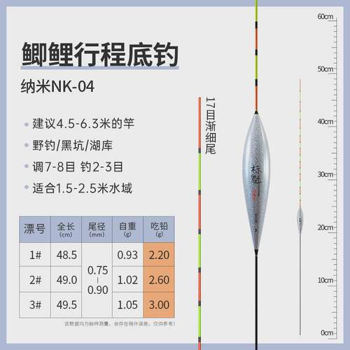 川泽NK黑坑轻口滑口鲫鲤鱼专用浮漂行程混养竞技高灵敏渐细尾鱼漂