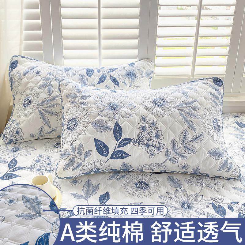 2TCU夹棉加厚枕头套小清新枕套一对装家用情侣双人枕芯内胆套