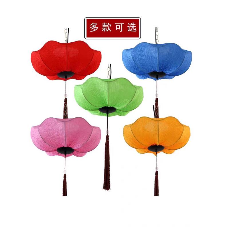 新中式荷叶荷花灯中国风灯笼酒店走廊布艺火锅店景区仿古餐厅吊灯