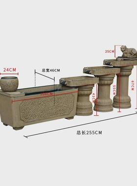 h大型庭院循环水户外鱼池造景玄关流水摆件装饰落地水景观鱼缸喷