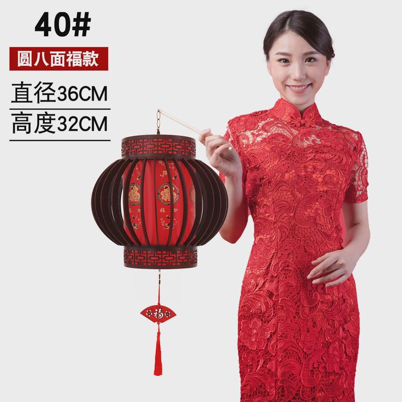 实木旋转灯笼客厅木制茶楼装饰仿古木艺中式吊灯阳台宫灯led转灯