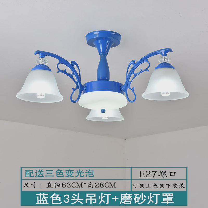 美式简约房间复式楼地中海卧室灯餐厅饭厅书房灯吊灯led吸顶灯具