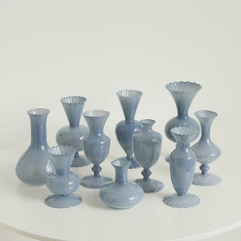 新款ins时尚花瓶洛可可迷你玻璃插花养花瓶小花瓶水培桌面摆件批