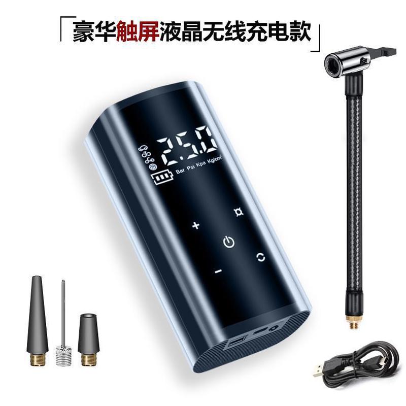 启无线车载充气泵led照明灯便携式触屏数显ai自动多功能停打气泵