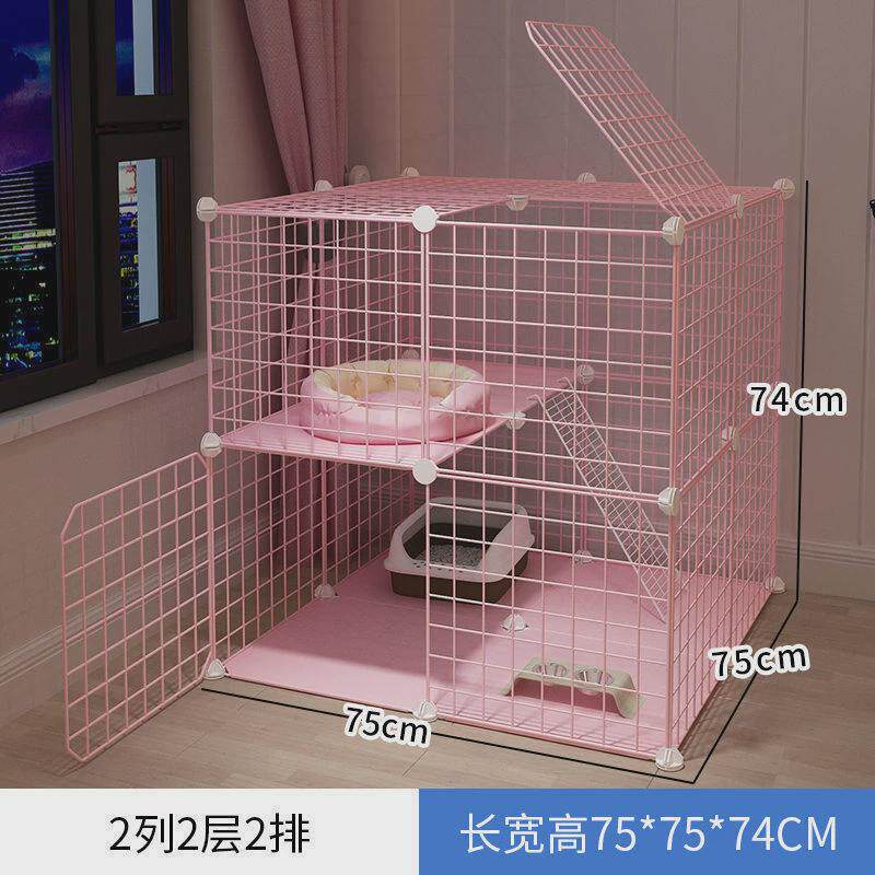 粉色配家用室内猫笼子猫厕一体猫别墅猫屋猫爬架猫垫猫砂盆储物柜