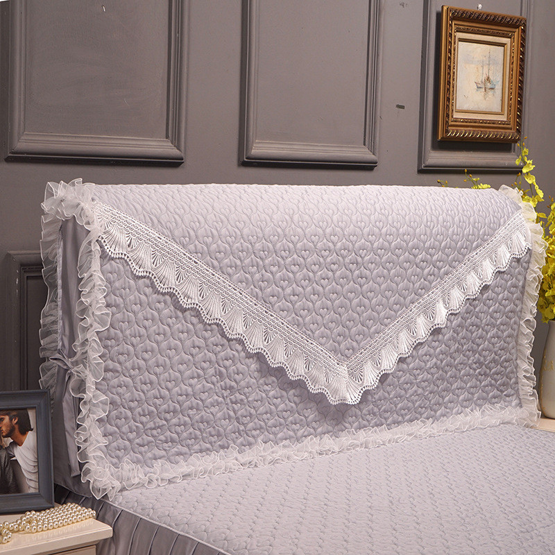 6buj欧式全棉轻奢床头罩床头套加厚夹棉贡缎布艺皮床头防尘套罩