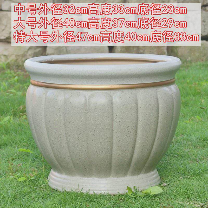 客厅阳台花盆大号特大号超大绣球陶罐肚盆别墅院子仿古粗花盆陶瓷