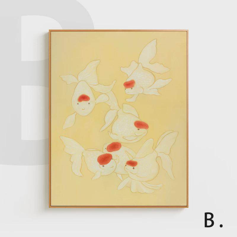 客厅新中式锦鲤装饰红色玄关壁柜聚财摆画沙发背景墙餐厅鲤鱼挂画,家居饰品,现代装饰画,淘宝优惠券,粉丝福利购,淘宝优惠卷