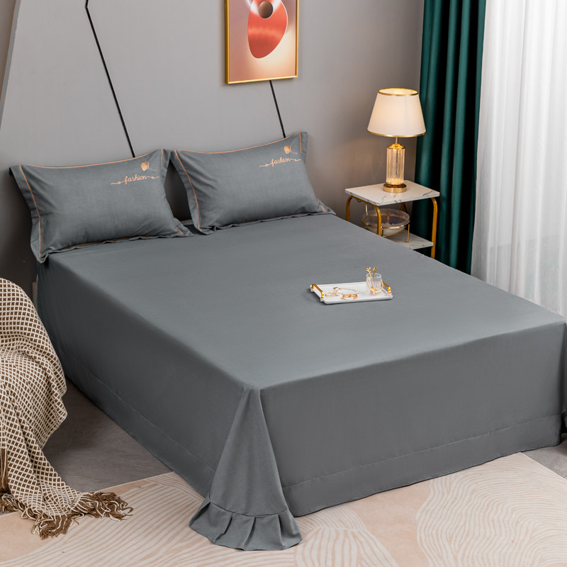 1VPR新款结婚喜庆大红色床单三件套加厚活性磨毛云锦棉单件被单双