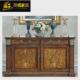 亚历山大科林斯柱雕花拼花手工实木玄关桌拼板双门玄关柜储物柜