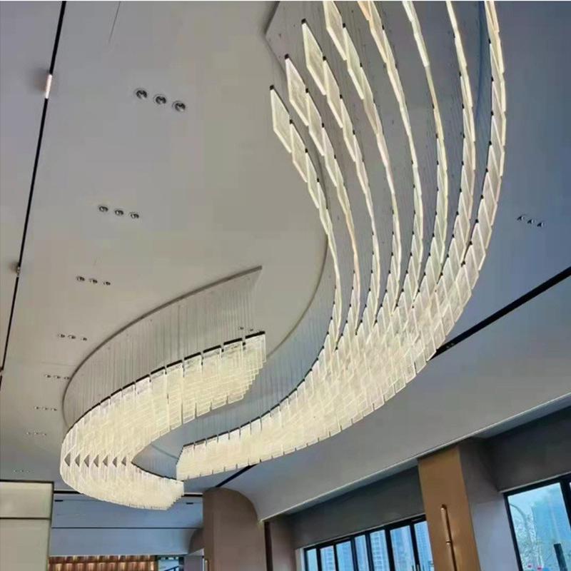 定制非标工程售楼部酒店大堂会所宴会厅吊灯沙盘玻璃亚克力艺术灯