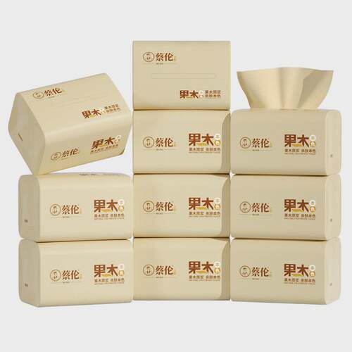 蔡伦果木400张30包抽纸家用加量加大大包实惠装卫生纸餐巾纸
