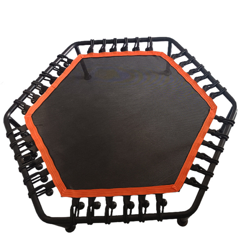 热销112cm六角健身蹦床45英寸工厂跳床源头弹力绳室内小孩扶手跳