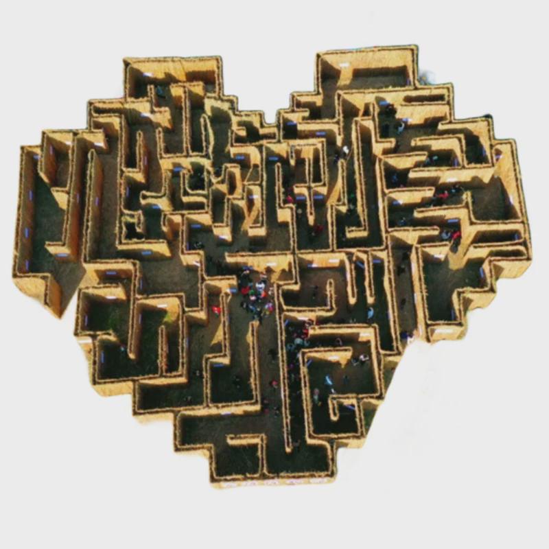 稻草迷宫仿真绿雕迷宫丰收景观艺术节稻草乐园稻草节户外互动迷宫