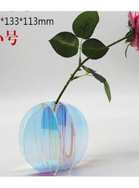 炫彩亚克力花瓶北欧简约花器INS插花瓶客厅家居装饰品桌面摆件