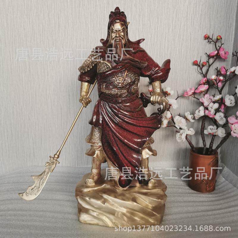 忠义千秋铜关公神像摆件纯铜九龙关公工艺品战袍关公铜雕工艺品