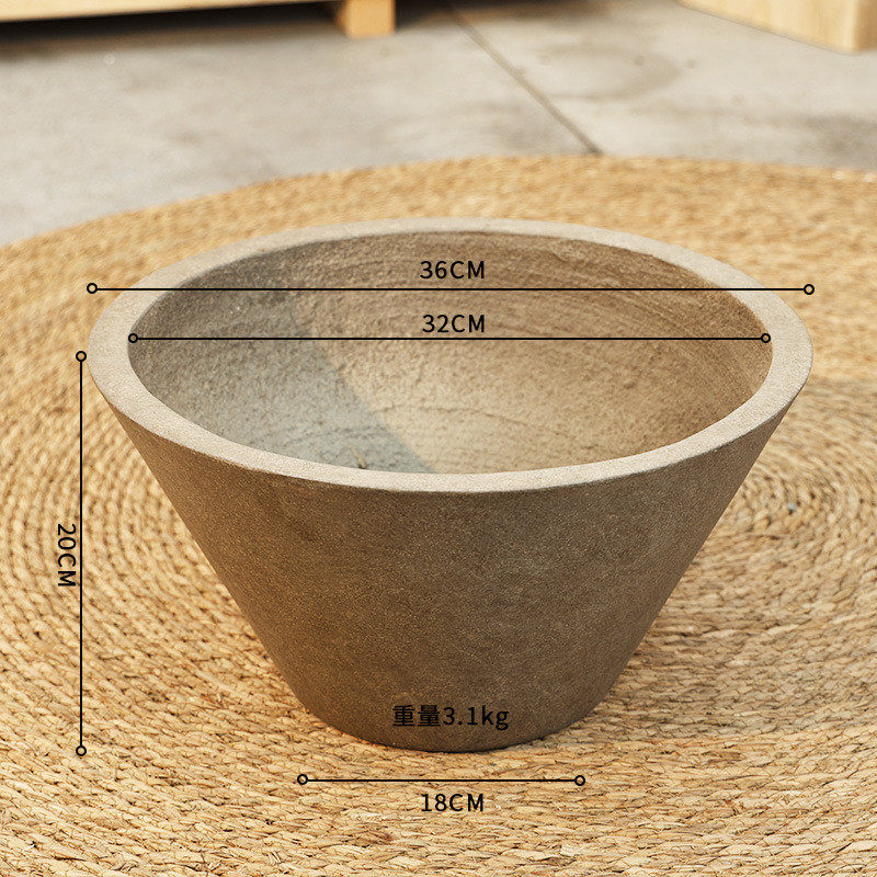 镁泥花盆欧美现代艺术客厅商场室内外落地复古清新盆型号绿植特大