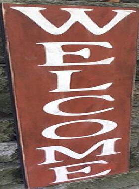 欢迎门牌实木牌乡村复古木质实木牌匾仿古木牌木头店铺门头招牌