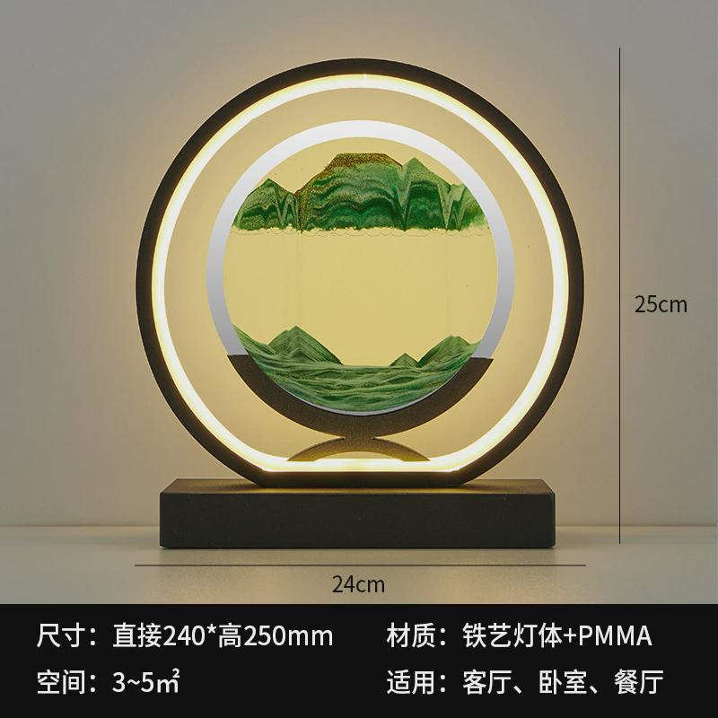 床头灯流沙画台灯新款台灯超亮夜灯沙漏中国风装饰玻璃卧室灯台灯图片