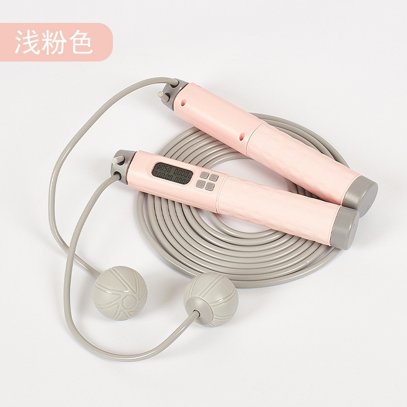 电子计数智能跳绳 学生专业健身运动可调节负重两用计时跳绳无绳