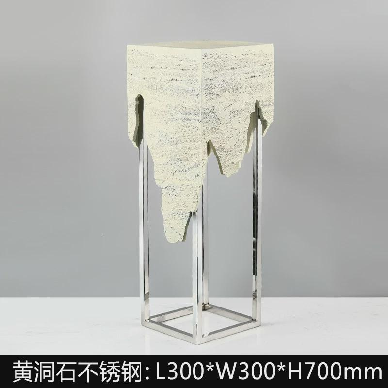 雕塑摆台现代简约落地台基座酒店会所工艺术品展示大理石底座摆件