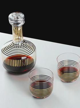 北欧创意水晶玻璃醒酒器醒酒器套装酒柜吧台样板间酒具摆件摆件