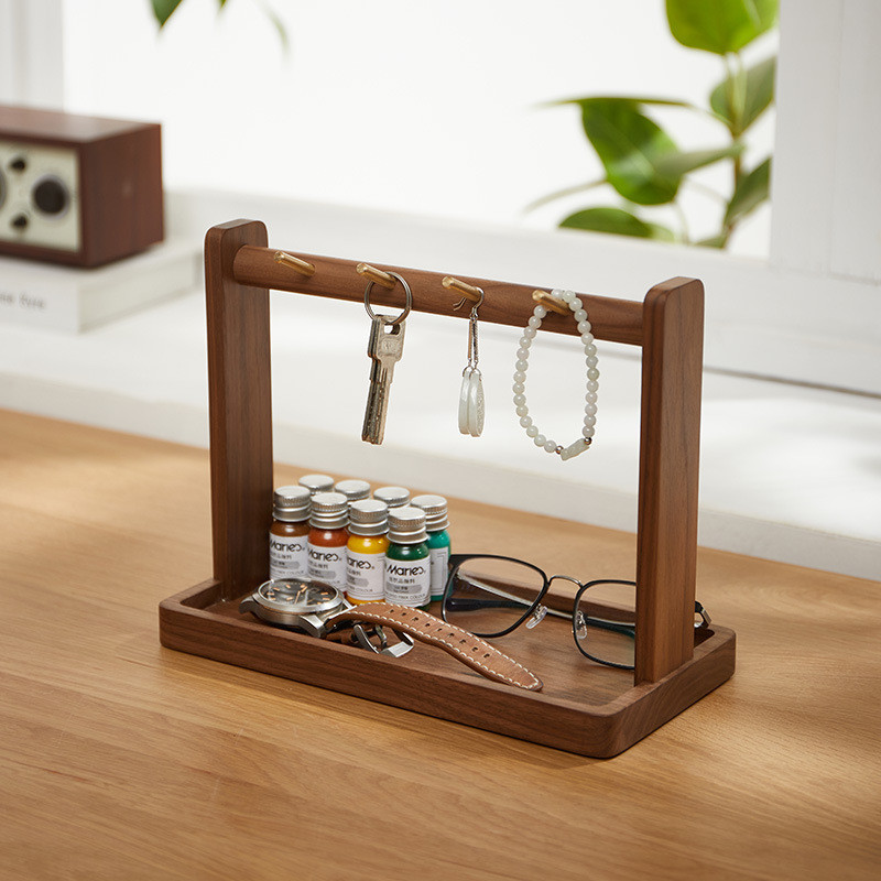 2jgb实木钥匙架放入户玄关收纳钥匙置物架门口摆件桌面收纳盒托盘