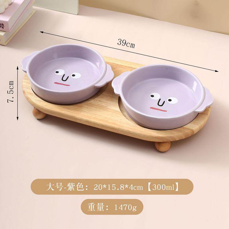 创意卡通表情包宠物碗家用猫碗狗碗带托盘猫咪喝水碗防打翻食盆,宠物/宠物食品及用品,其它宠物,淘宝优惠券,粉丝福利购,淘宝优惠卷